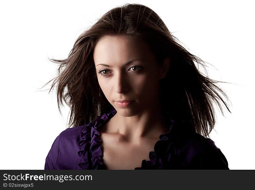 Girl posing on a white background. Girl posing on a white background