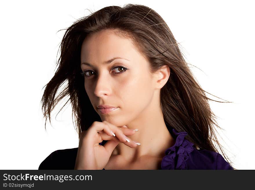 Girl posing on a white background. Girl posing on a white background