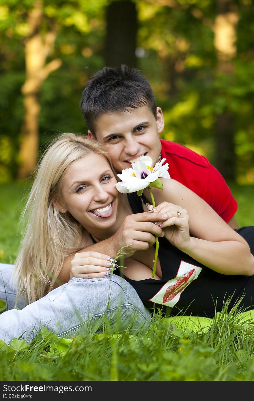 Young beautiful couple in love