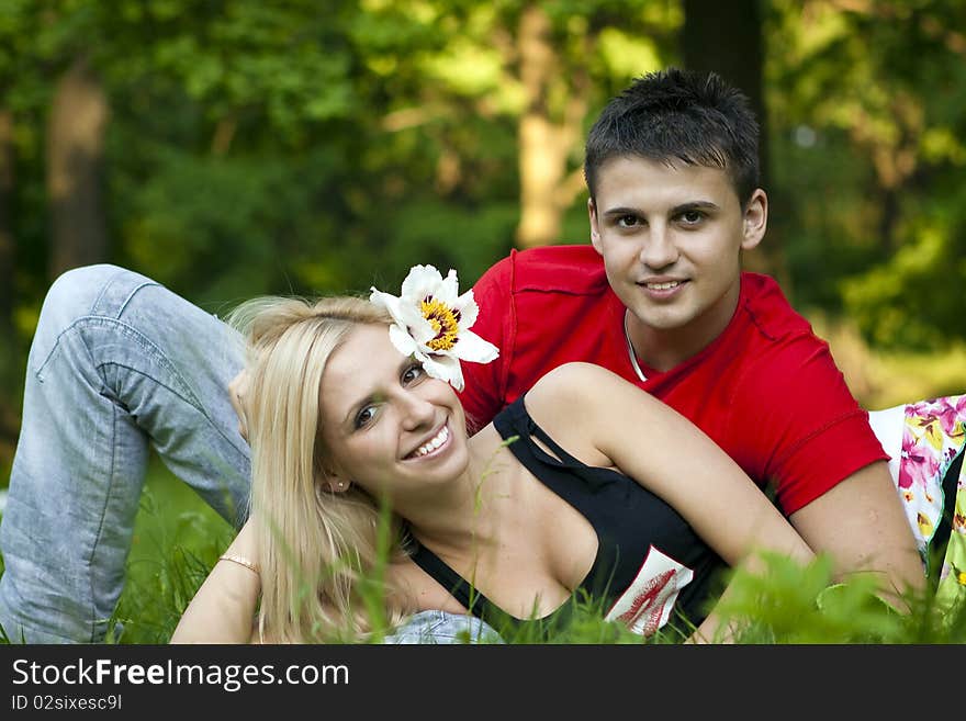 Young beautiful couple in love