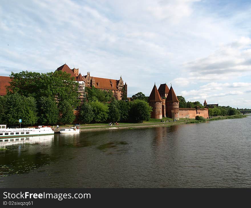 View of the castle in Malbork, Poland