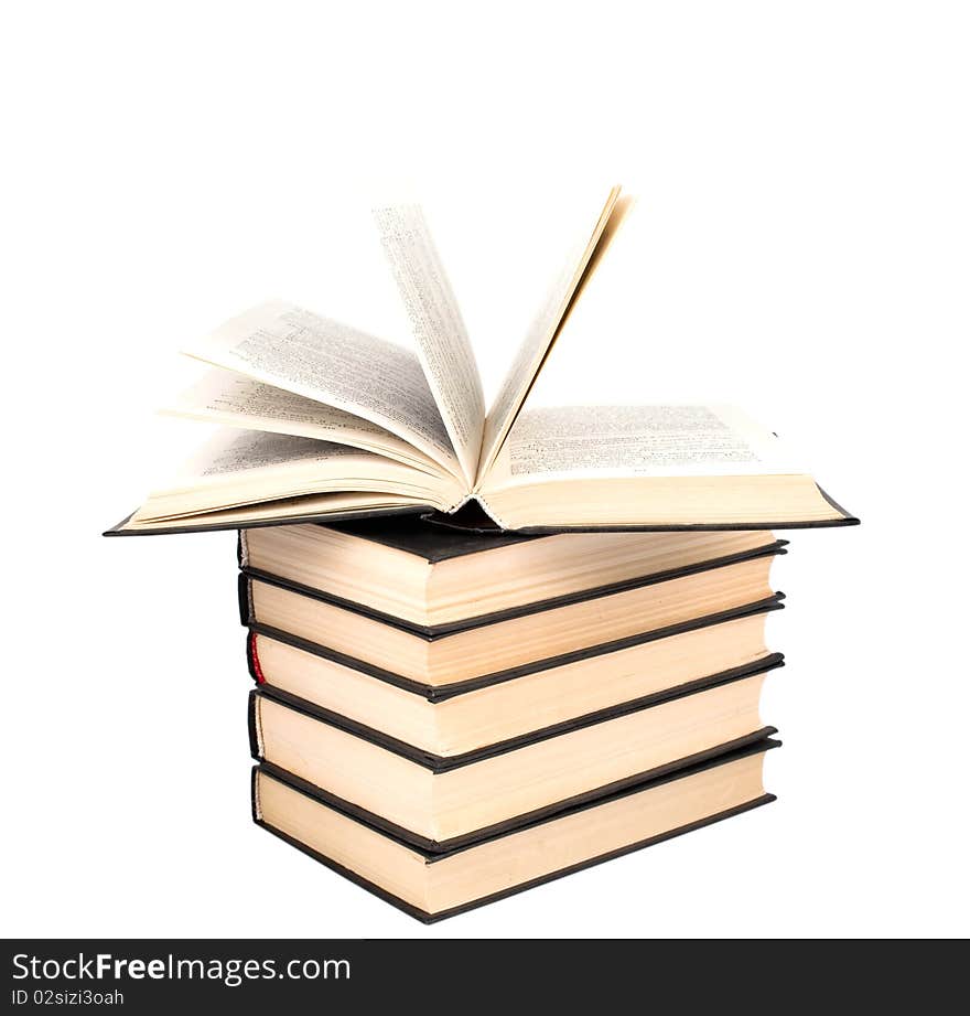 Books on a white background