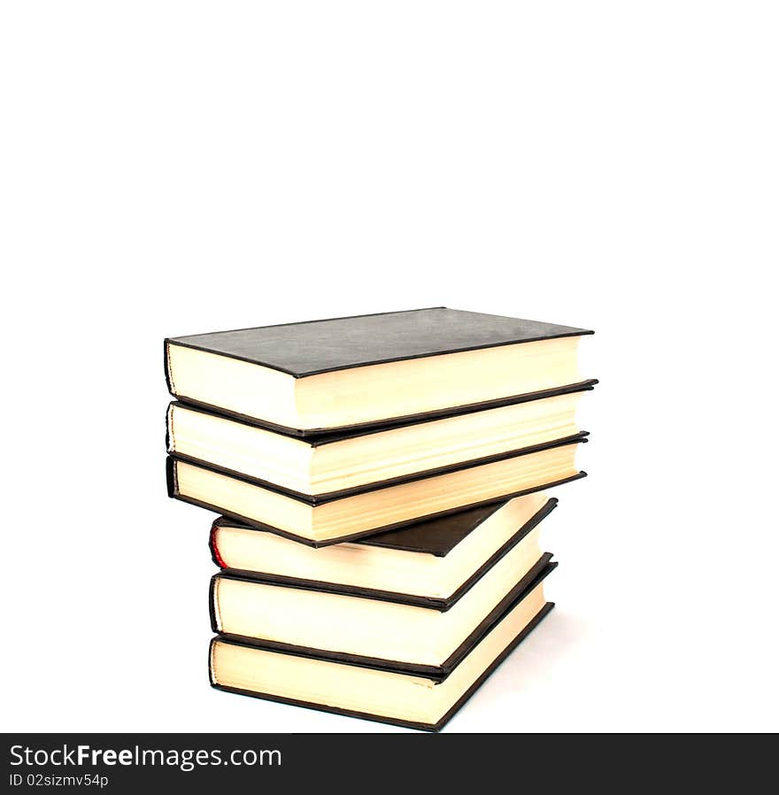 Books on a white background