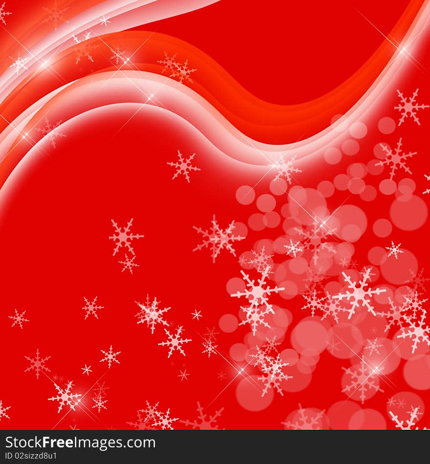 Red card with christmas snowflakes