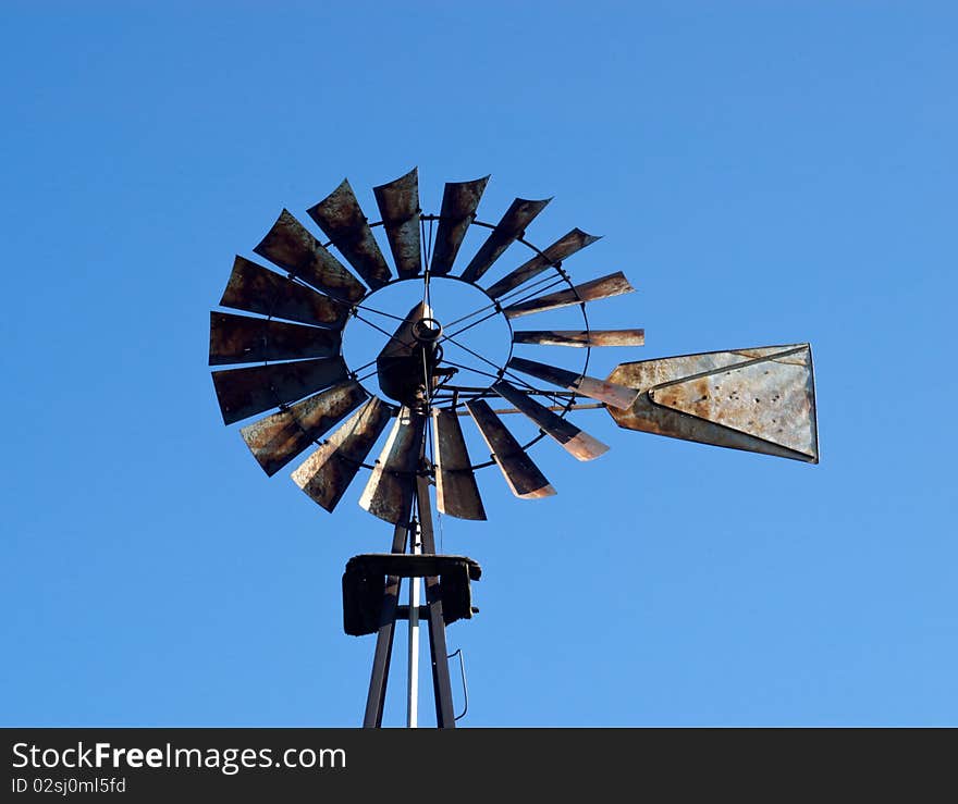 Windmill with a beautiful blue sky