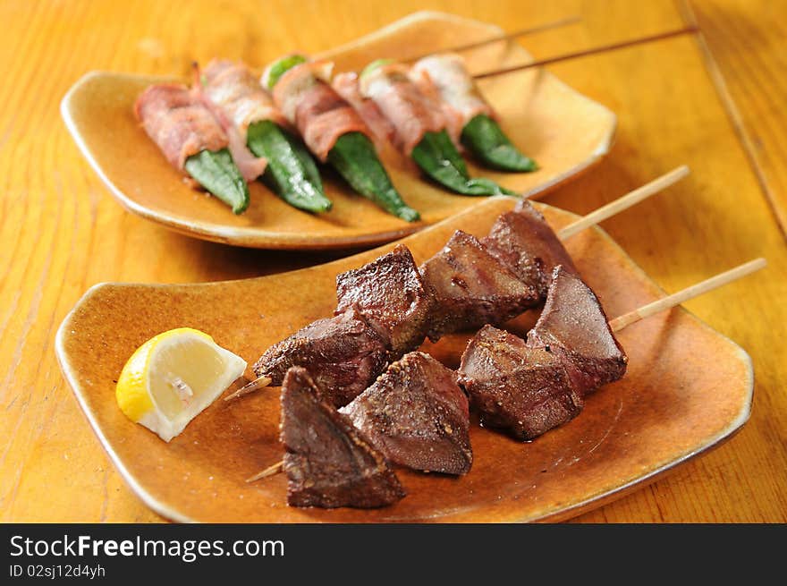 Japanese snack on a table