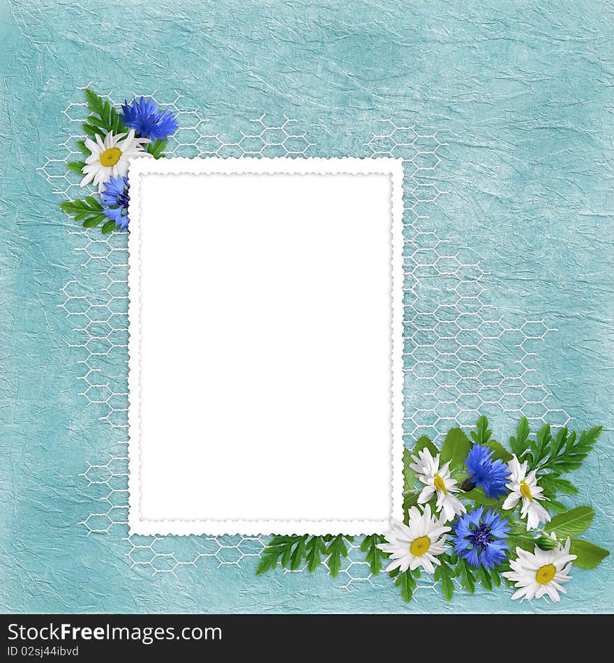 Card for the holiday with flowers on the abstract background. Card for the holiday with flowers on the abstract background