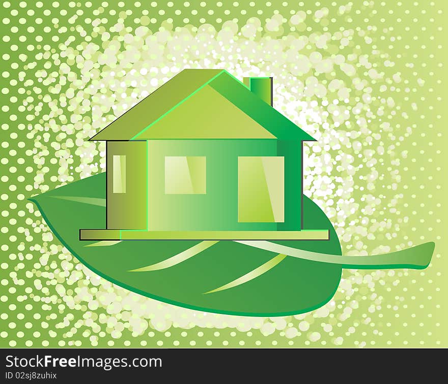 Conception home on green background. Conception home on green background