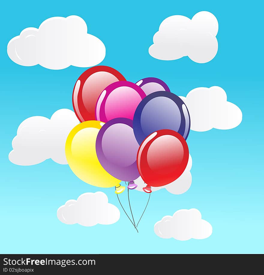 Vector Background With Balloons