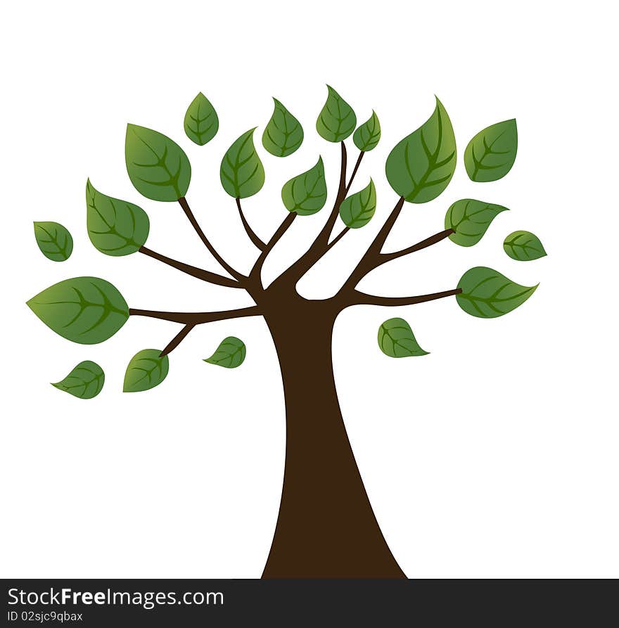 Vector background with tree