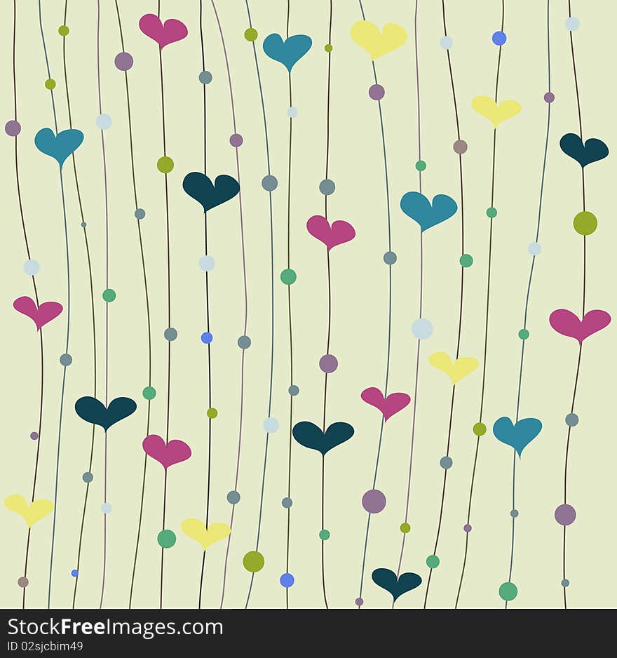 Vector background with hearts