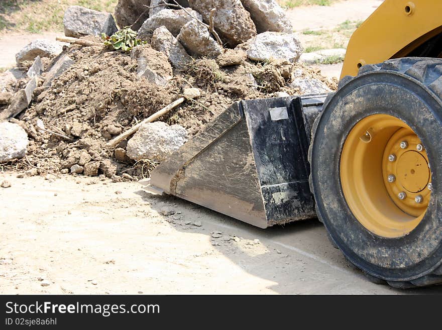 Excavator during work