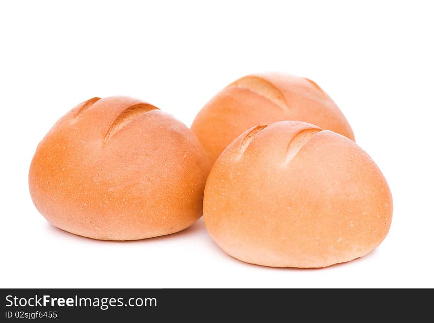 Fresh wheat bread. Isolated on white background