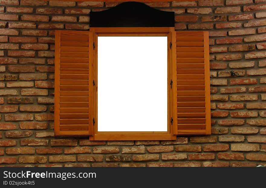 Window on wall with blank middle. Window on wall with blank middle