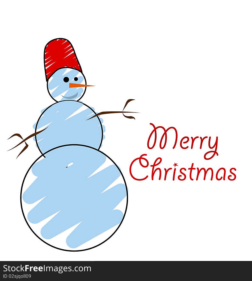 Vector snowman card for christmas.