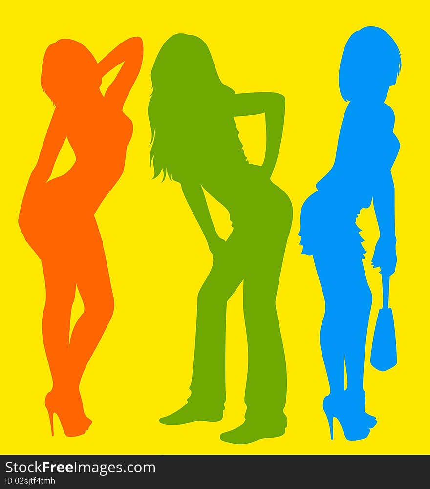 Silhouette of girls