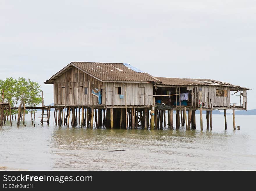 Old wooden house on the sea. Old wooden house on the sea