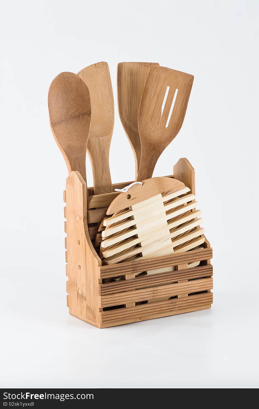 Set of spoons and kitchen spatulas