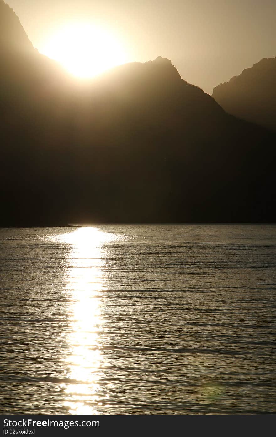 A sunset on the beautiful Jackson Lake. A sunset on the beautiful Jackson Lake