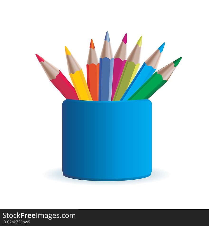 Vector Colored Set Wooden Pencil