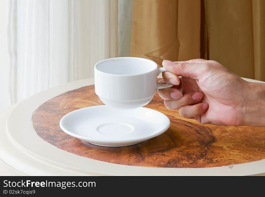 Coffee cup on the table. Coffee cup on the table