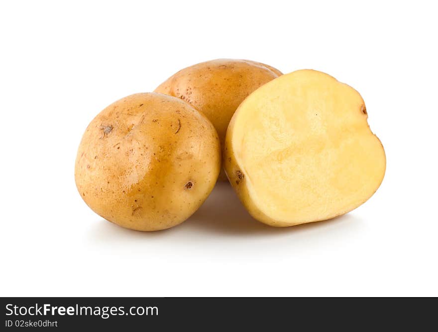 Three raw potatoes