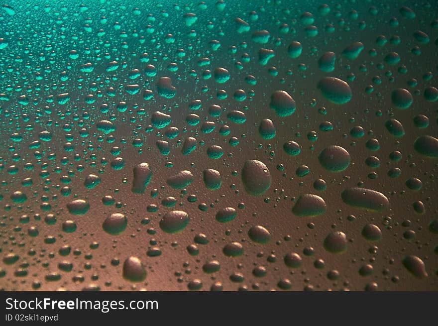 Many little water drops on the glass. Many little water drops on the glass