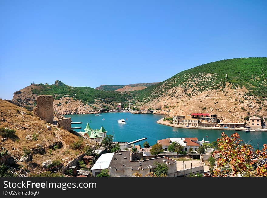 The seaport Balaklava Crimea, in the autumn