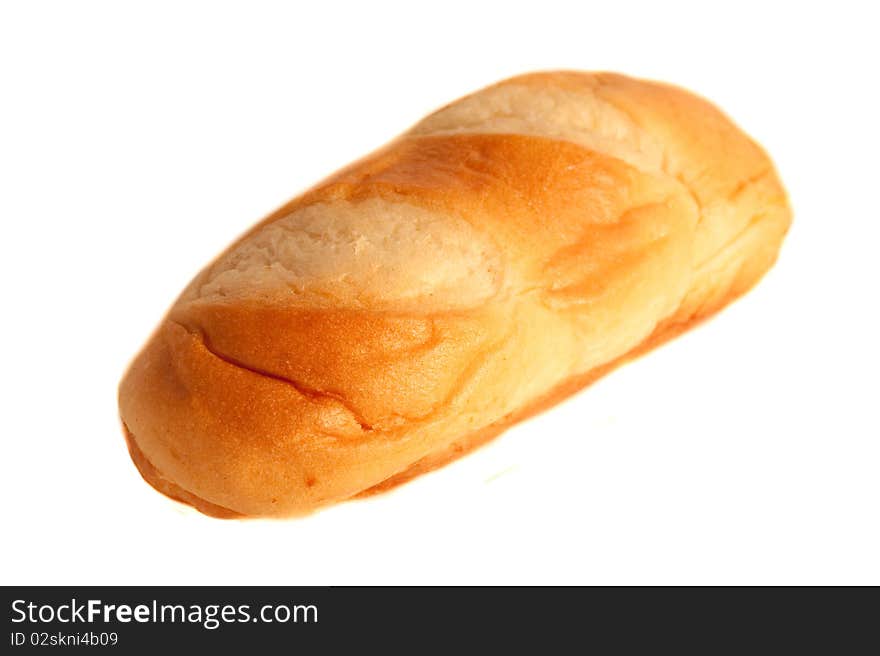 French fresh bread against a white background. French fresh bread against a white background