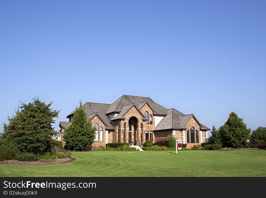 Beautiful suburban home in morning sunlight