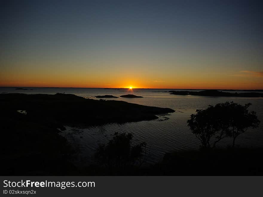 Beautiful sunset on the nothern norway ocean coast. Beautiful sunset on the nothern norway ocean coast