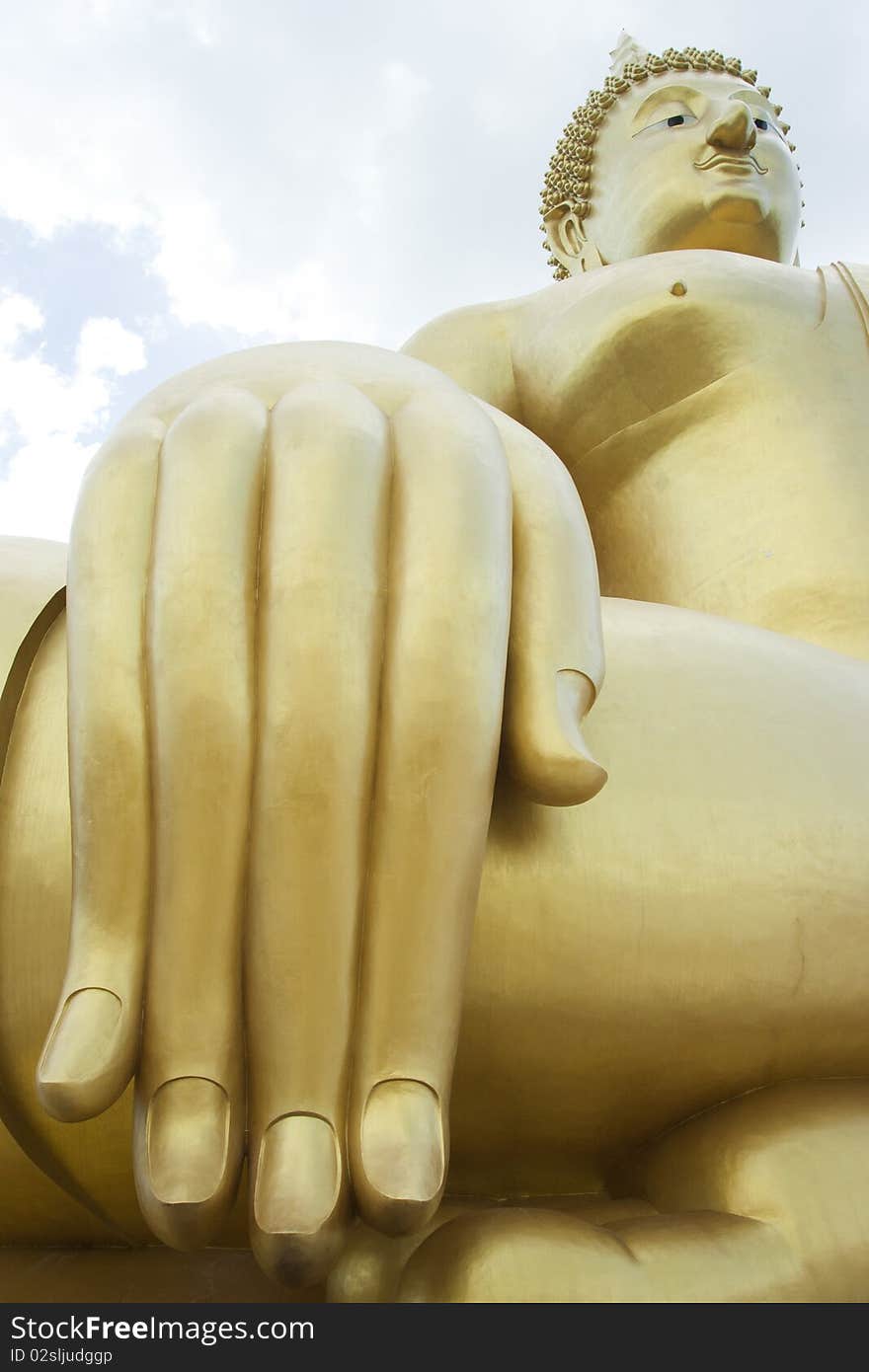 Gold buddha in thai temple