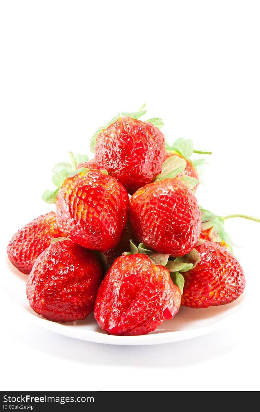 Isolated fruits - Strawberries on white background