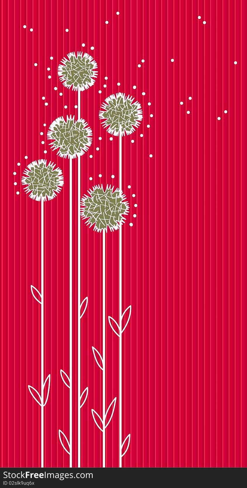 Red floral vector background