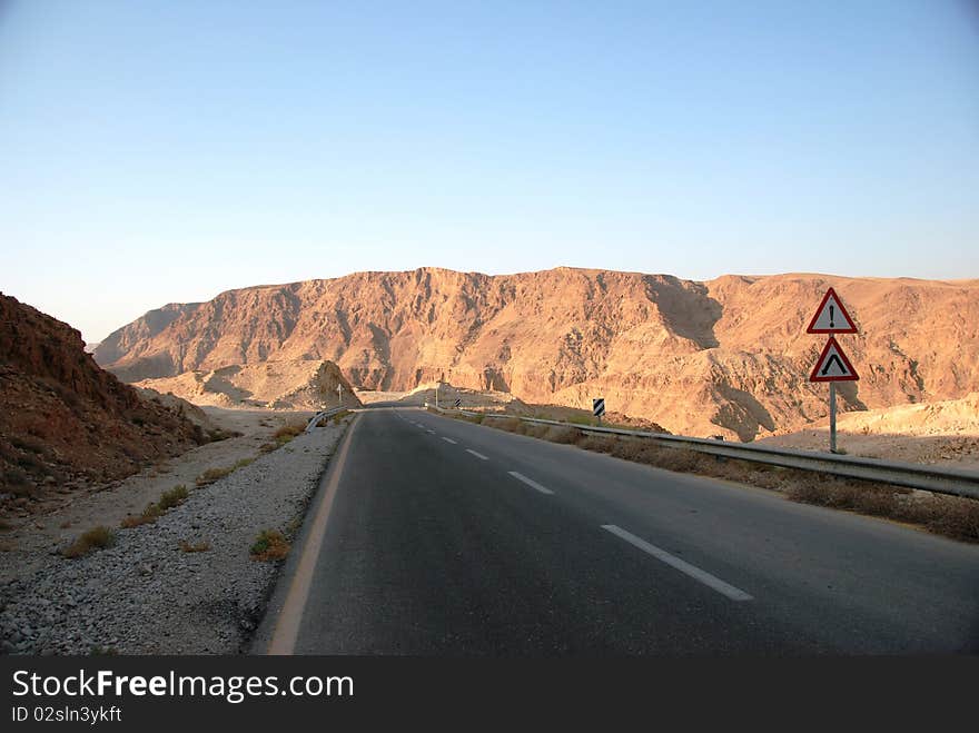 One of dead sea road in Israel. One of dead sea road in Israel