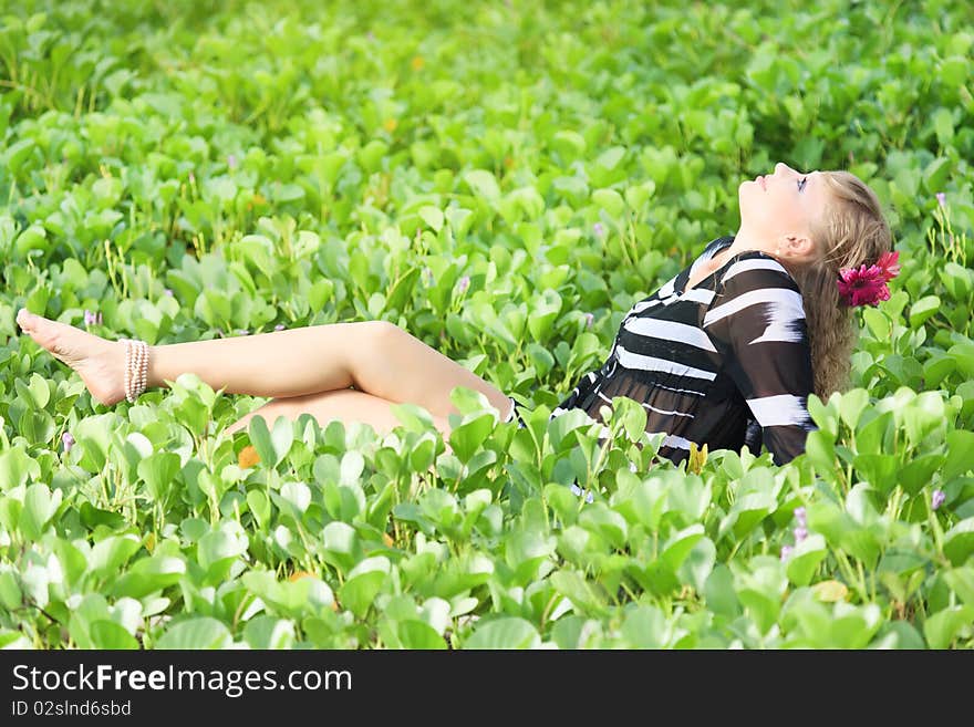 Woman in grass