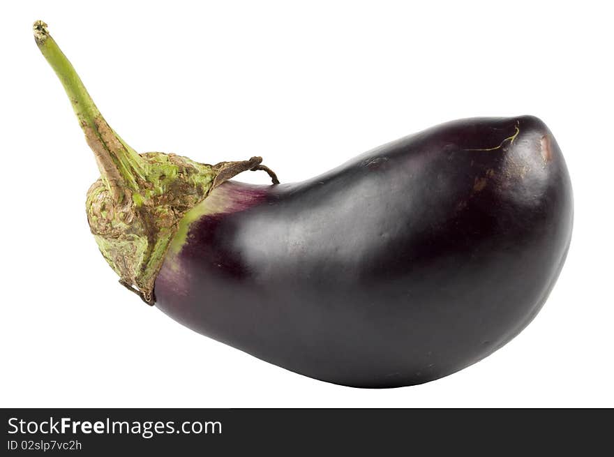 Egg-plant (aubergine) isolated over white background macro shot