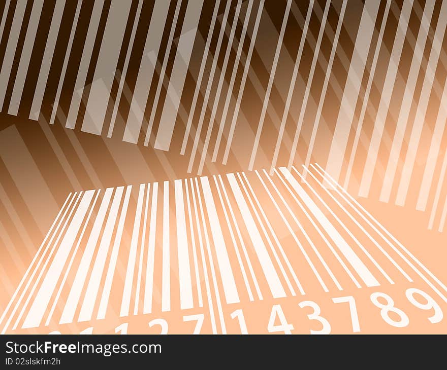 Illustration using barcode stripes as a background. Illustration using barcode stripes as a background