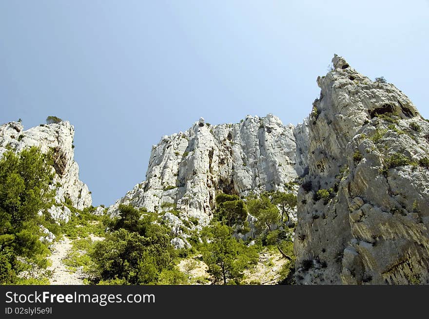 Rocks into the French Calanques