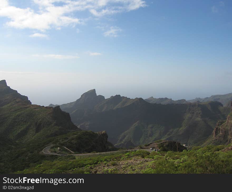 Grand canaria road in the mountains