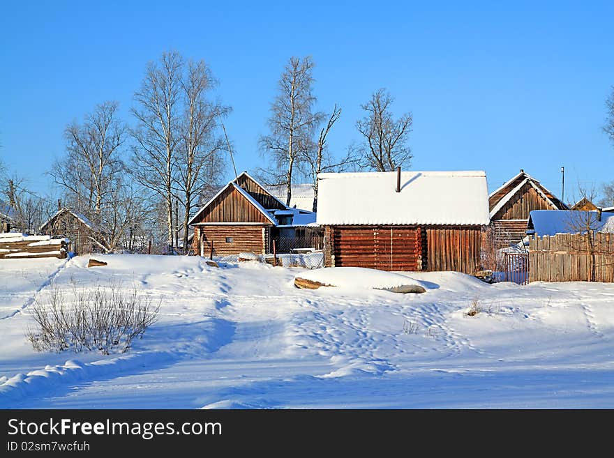 Rural house on coast river