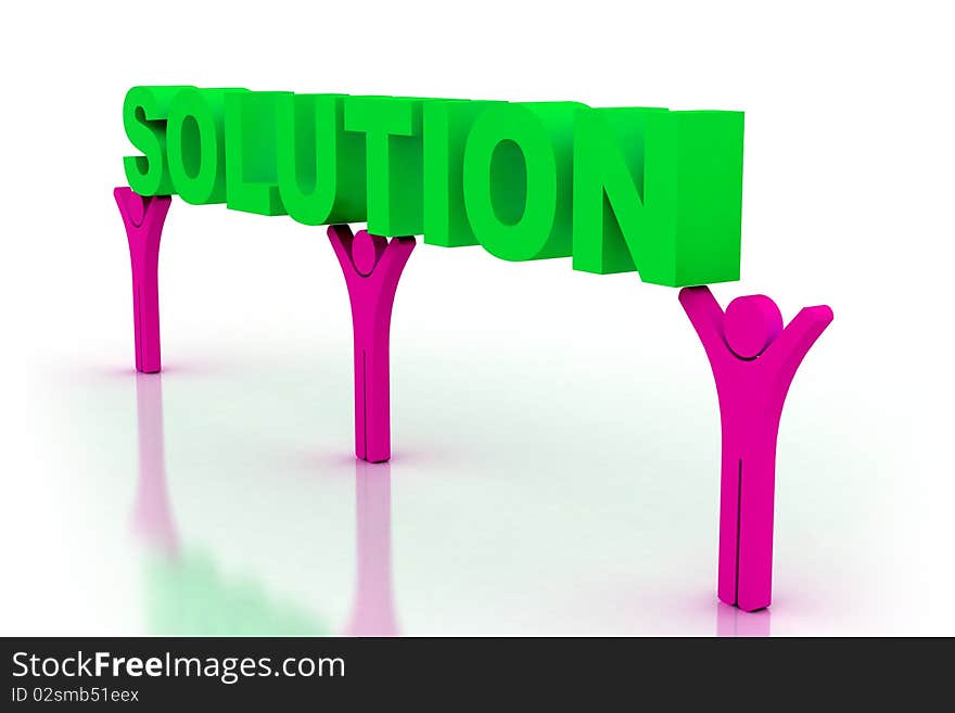 3d muti use solution in white background