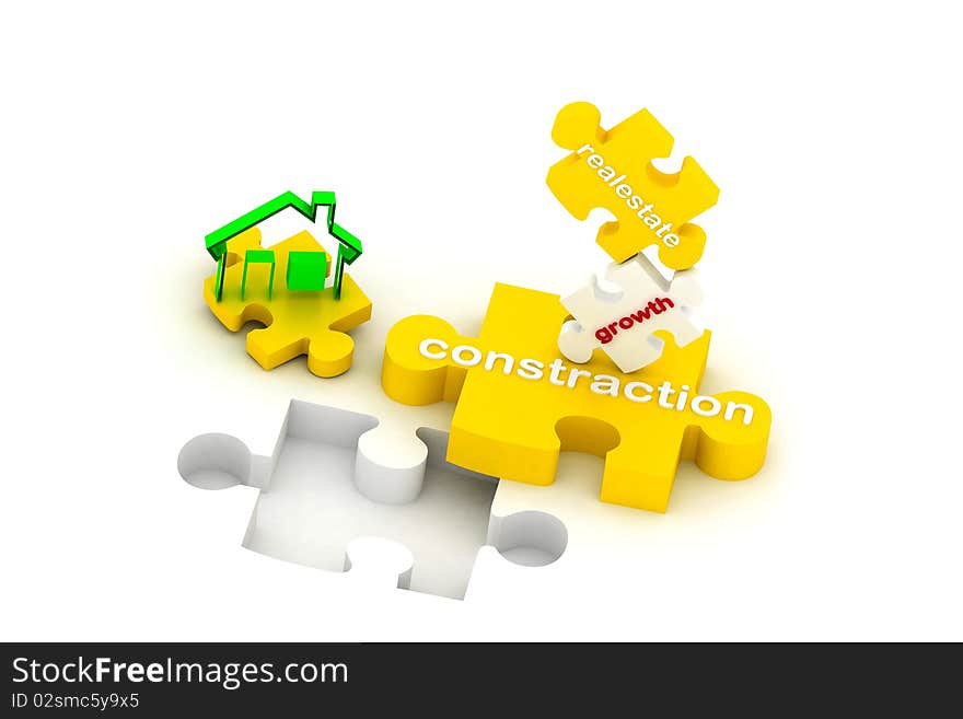 3d multi use construction puzzles in white background