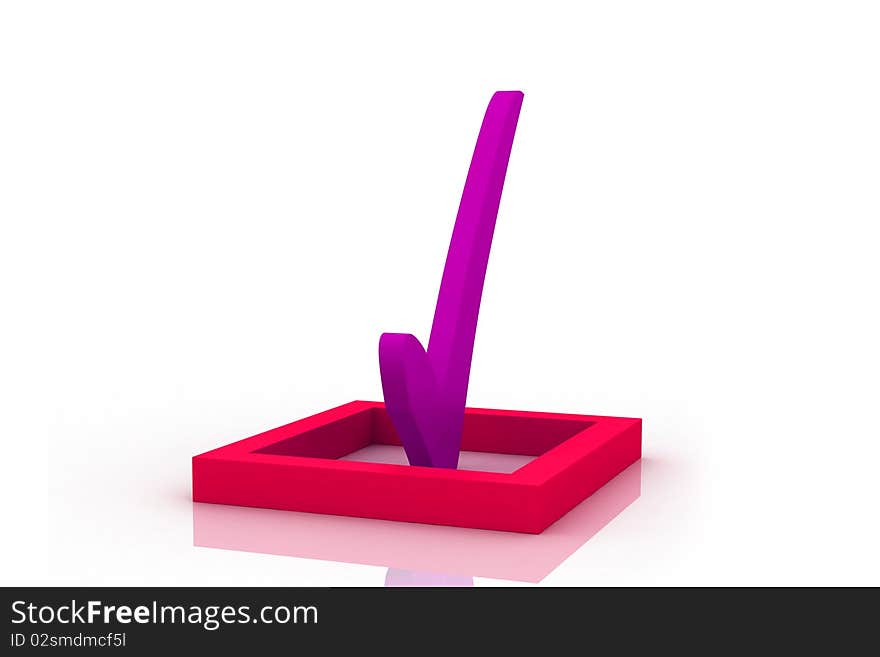 3d multi use check box with check. 3d multi use check box with check