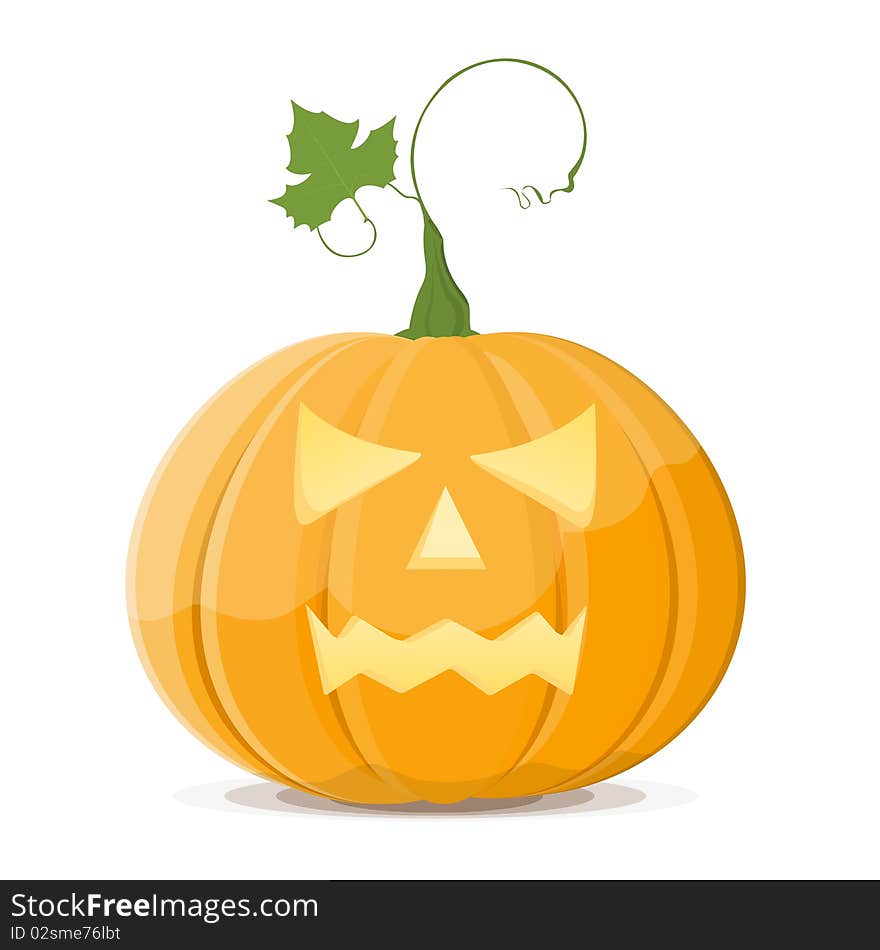 Halloween Pumpkin vegetable fruit isolated on white background. Vector. EPS8. Halloween Pumpkin vegetable fruit isolated on white background. Vector. EPS8