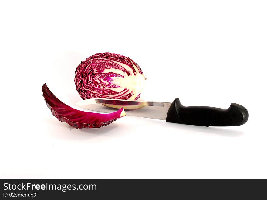 Red cabbage cut