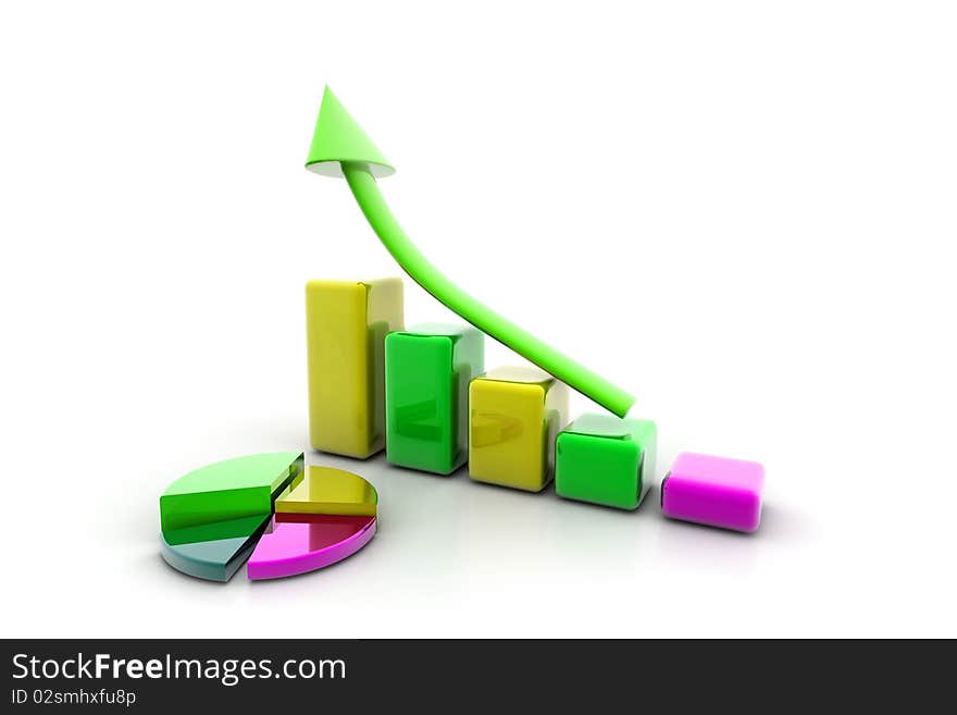 Business graph and pie chart with business concept