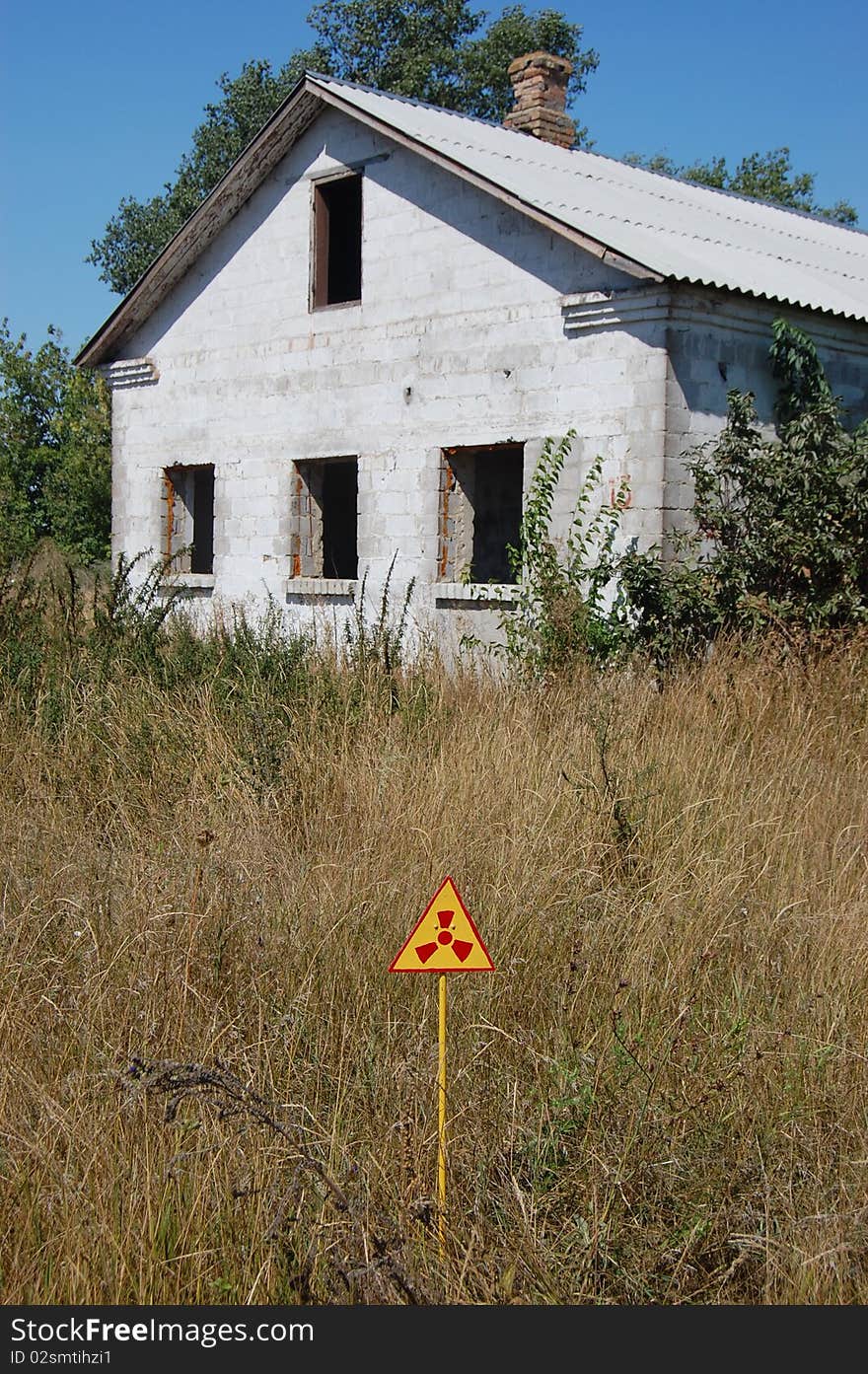 Lost city.Abandoned farm. Near Chernobyl area. Modern ruins. Ukraine. Kiev region