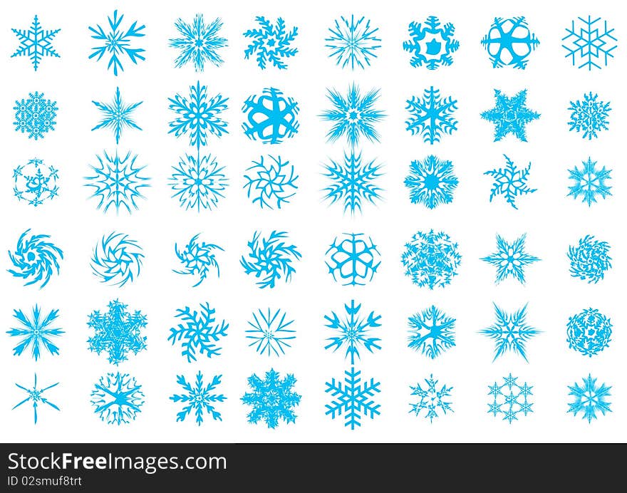 48 different beauty snowflakes.