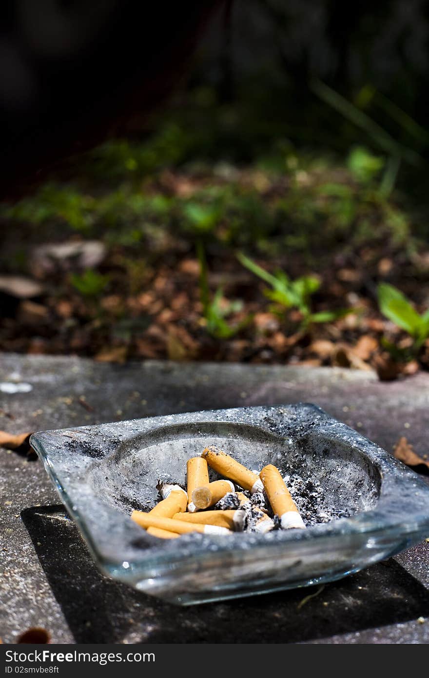 Ashtray with butts